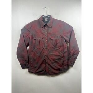 Vintage Nike ACG Jacket Mens M Red Plaid Flannel Snap Button Quilted Lined